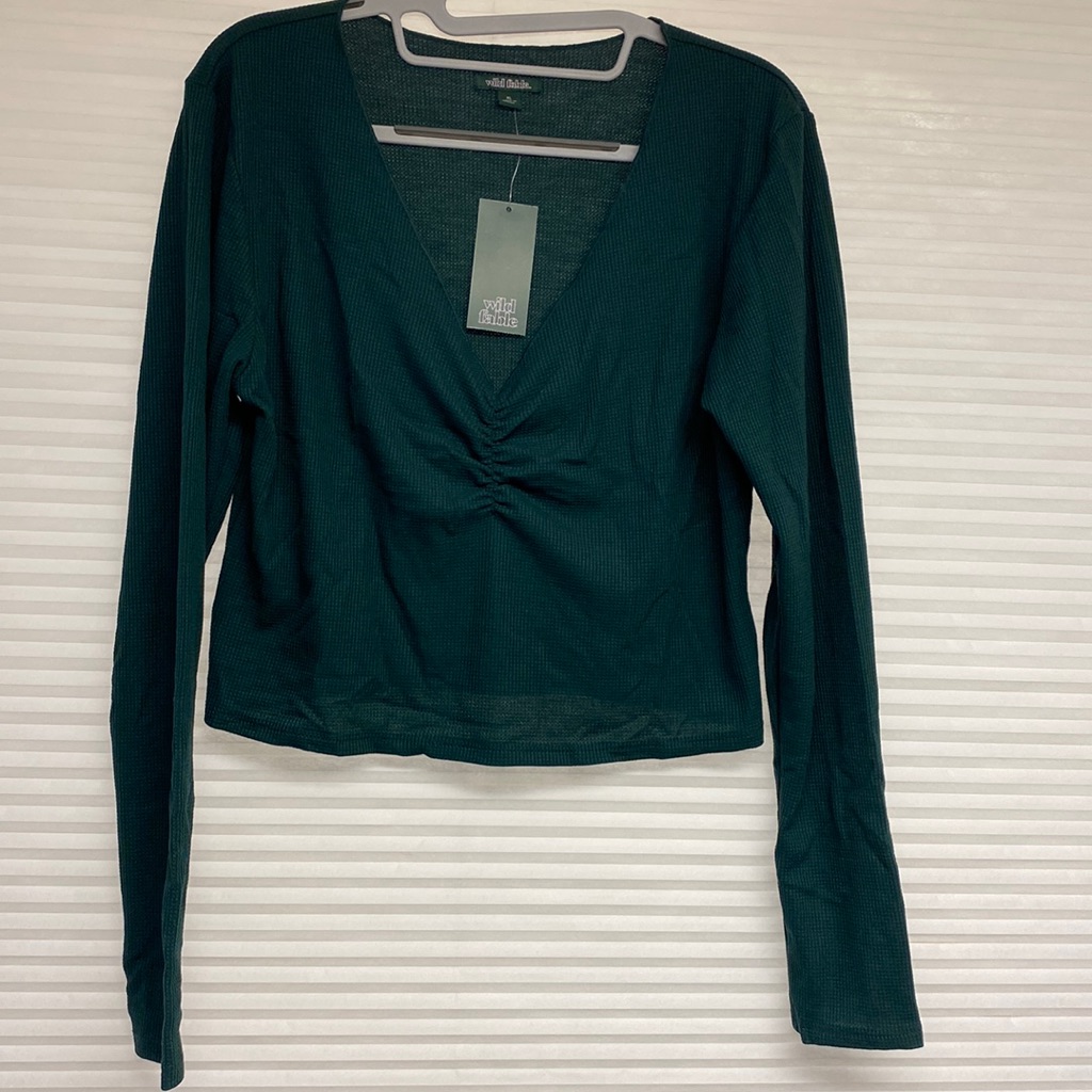 Nwt! Ladies Wild Fable L/S Ruched Crop Top, Xl
